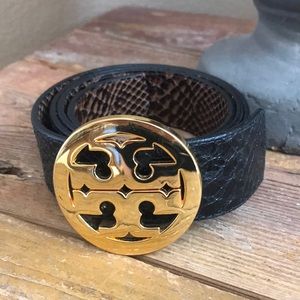Tory Burch Reversible Belt..Black..Brown..Gold